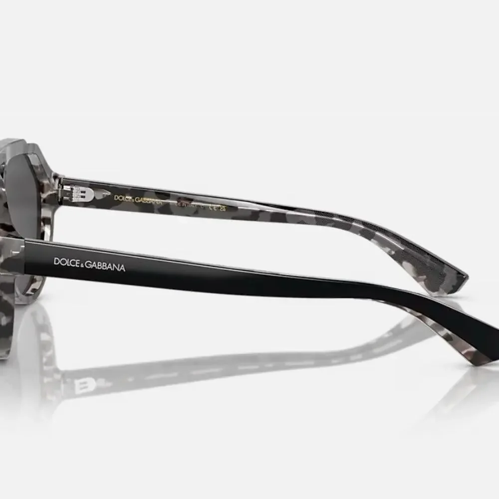 Dolce & Gabbana NEW DG 4452 Pilot Sunglasses Black on Grey Havana Aviator $415